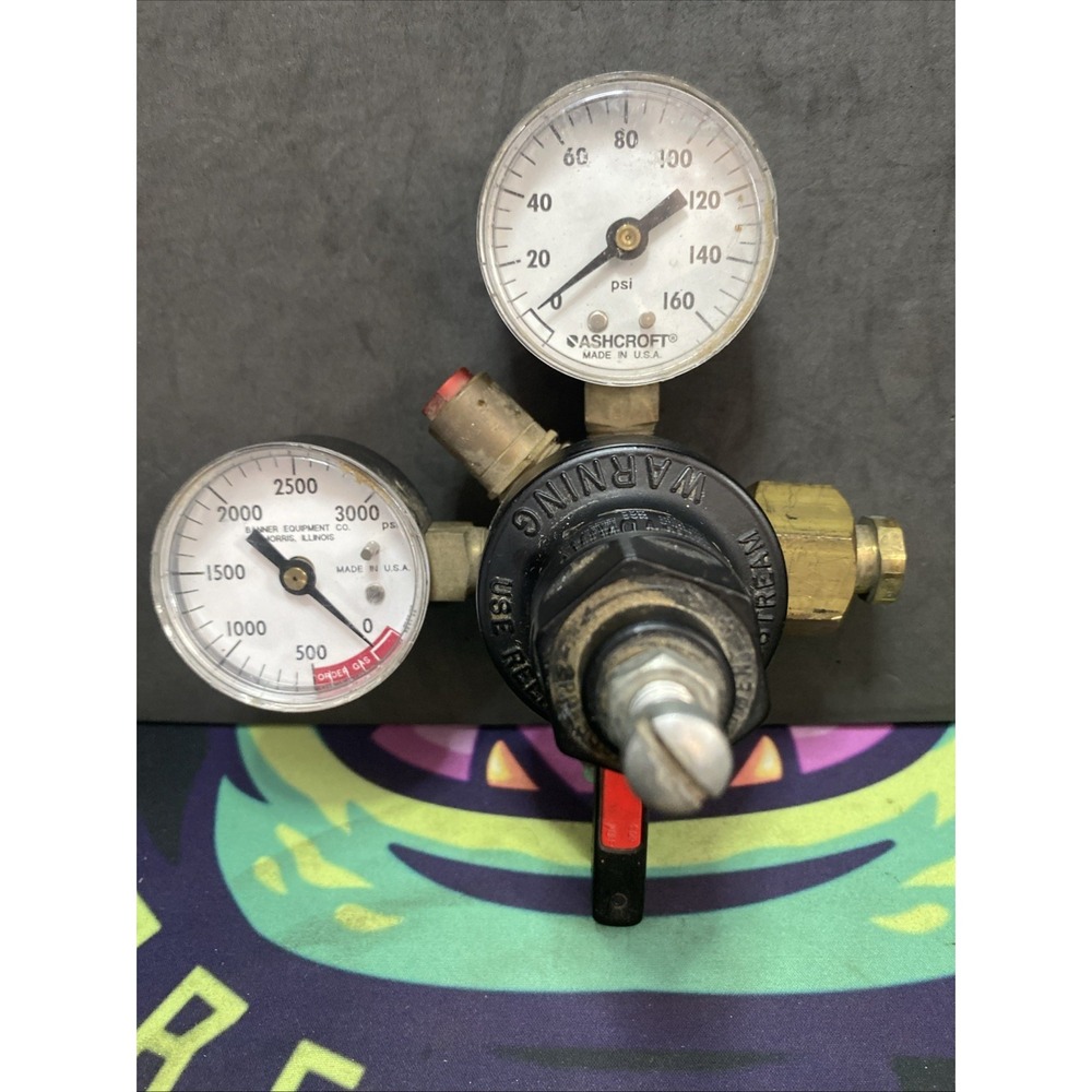 Norgreen Dual Gauge Nitrogen Regulator Solid Brass Body Nice A2